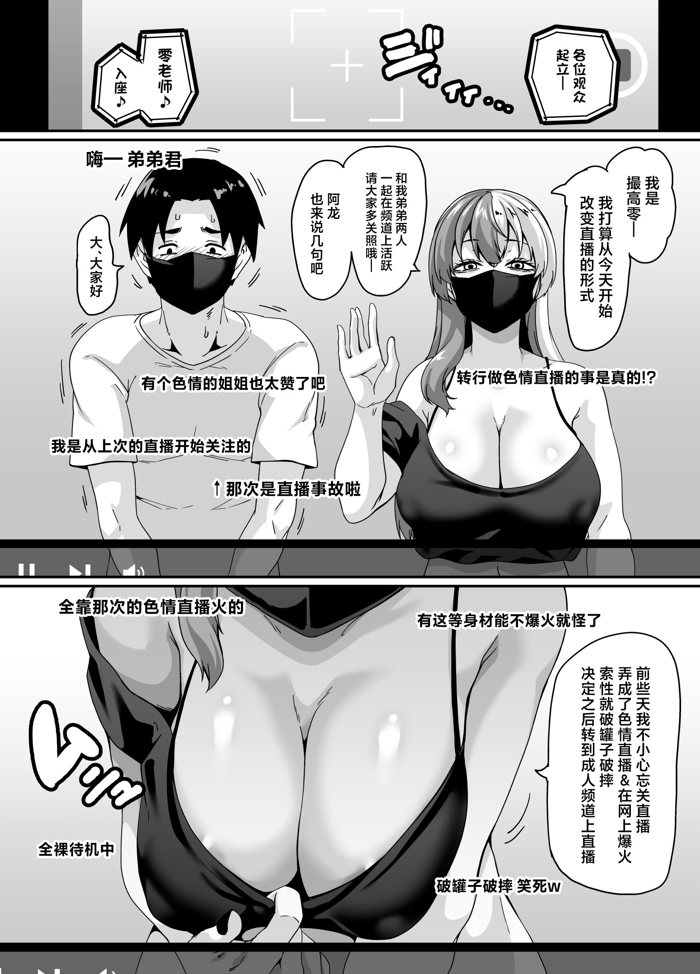 [日本漫画] [てぃらみすたると (一弘)] ズボラ姉（配信者）が誤爆エロバズしたから開き直って姉弟でエロ配信する枠 [中国翻訳] 单本,巨乳大奶,姐姐,口交#[38P]-24