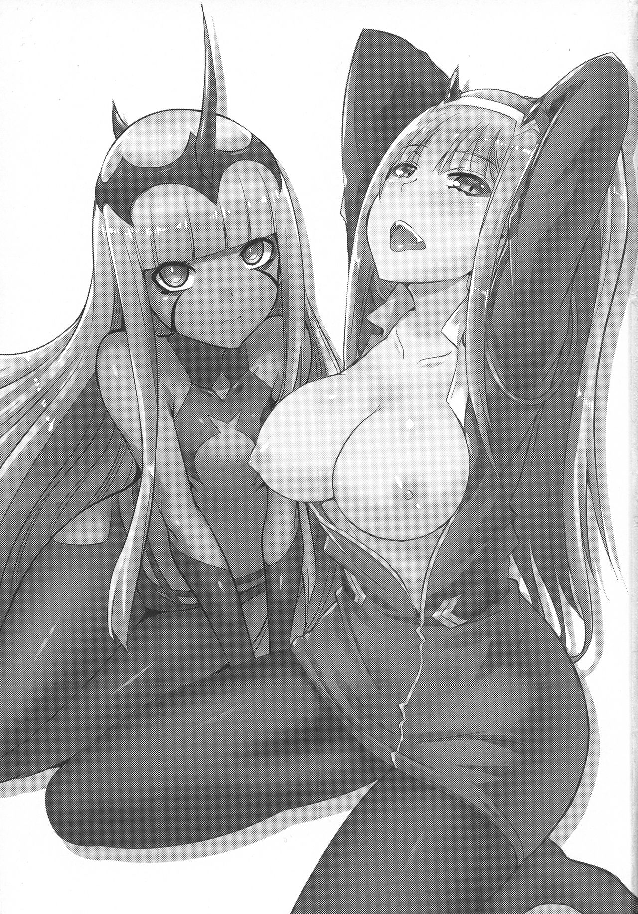 [Manga] (C94) [Once Only (Neki Hikaru)] Darling in the One and Tw (DARLING in the FRANXX) Single book, 3P, pantyhose, single male, blowjob, group P, dark skin#[17P]-2