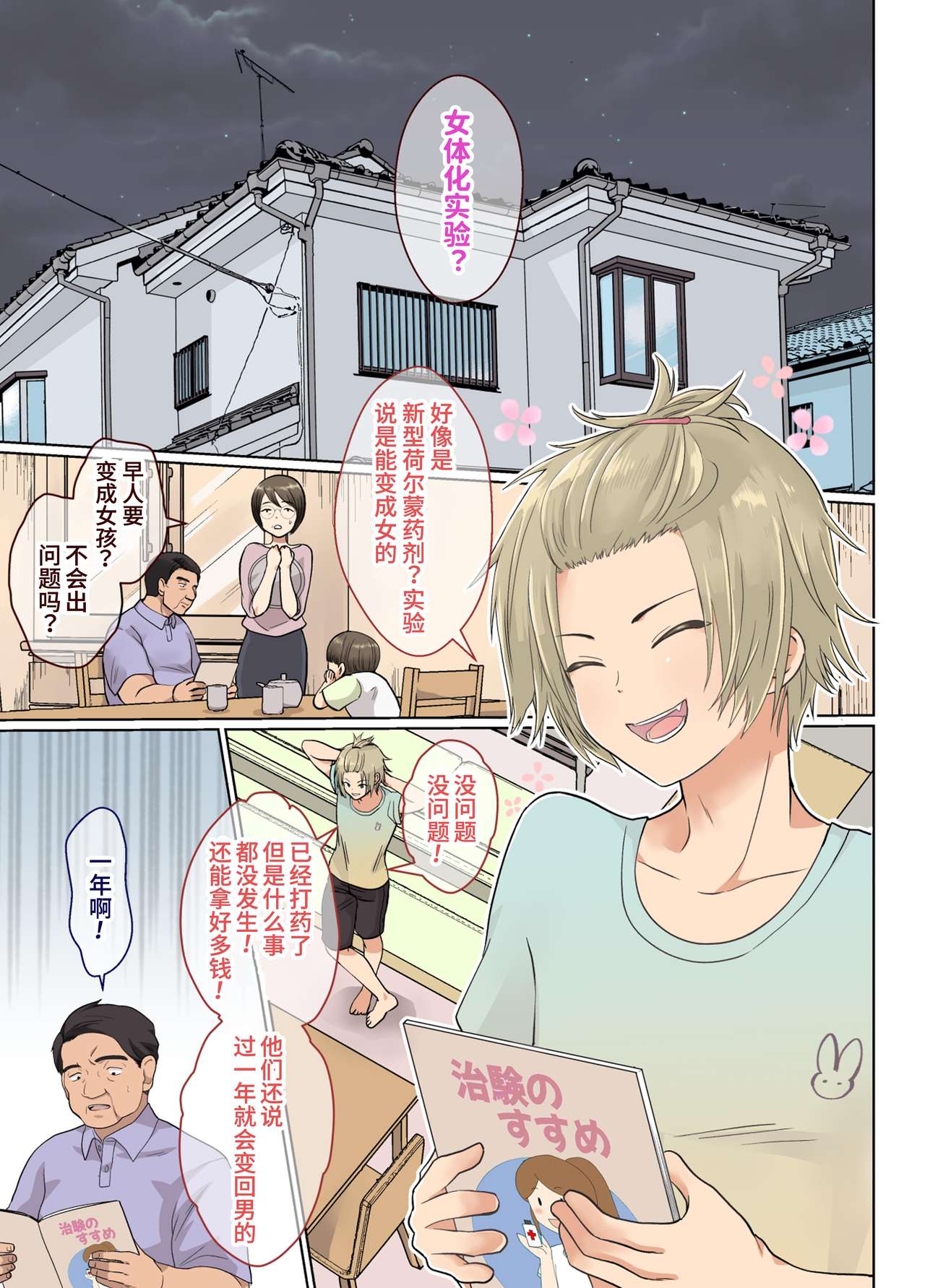 [日本漫画] [Kinokko (Taguchi Monyata)] NEET no Ore ga Nyotaika Chiken ni Sanka Shite Mita!  尼特族的我参加了女体化性转实验  单本,不伦,姐姐,双性人#[46P]-1