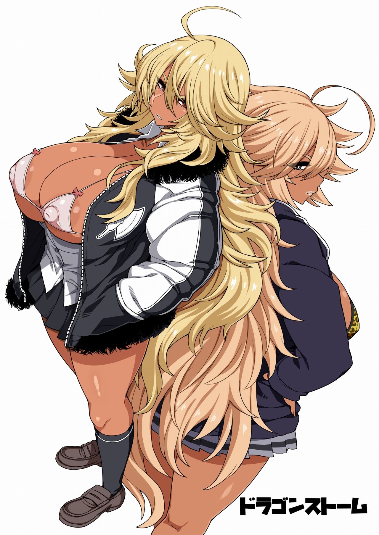 [Manga] [Dragstrm (Otgi Tetsuru)] Futari n Kur Gal Yankee  Two bad black skin hot girls Single book, glasses, big breasts, single male, group P, stockings#[27P]-26