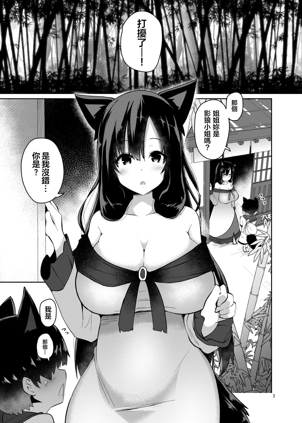[日本漫画] [Komamesugata (Akure Ekuto)] Ookami-san wa Kozukuri shitai! 狼小姐想要造孩子！ (Touhou Project)   单本,正太控,巨乳大奶,单女,兽耳,单男#[33P]-3