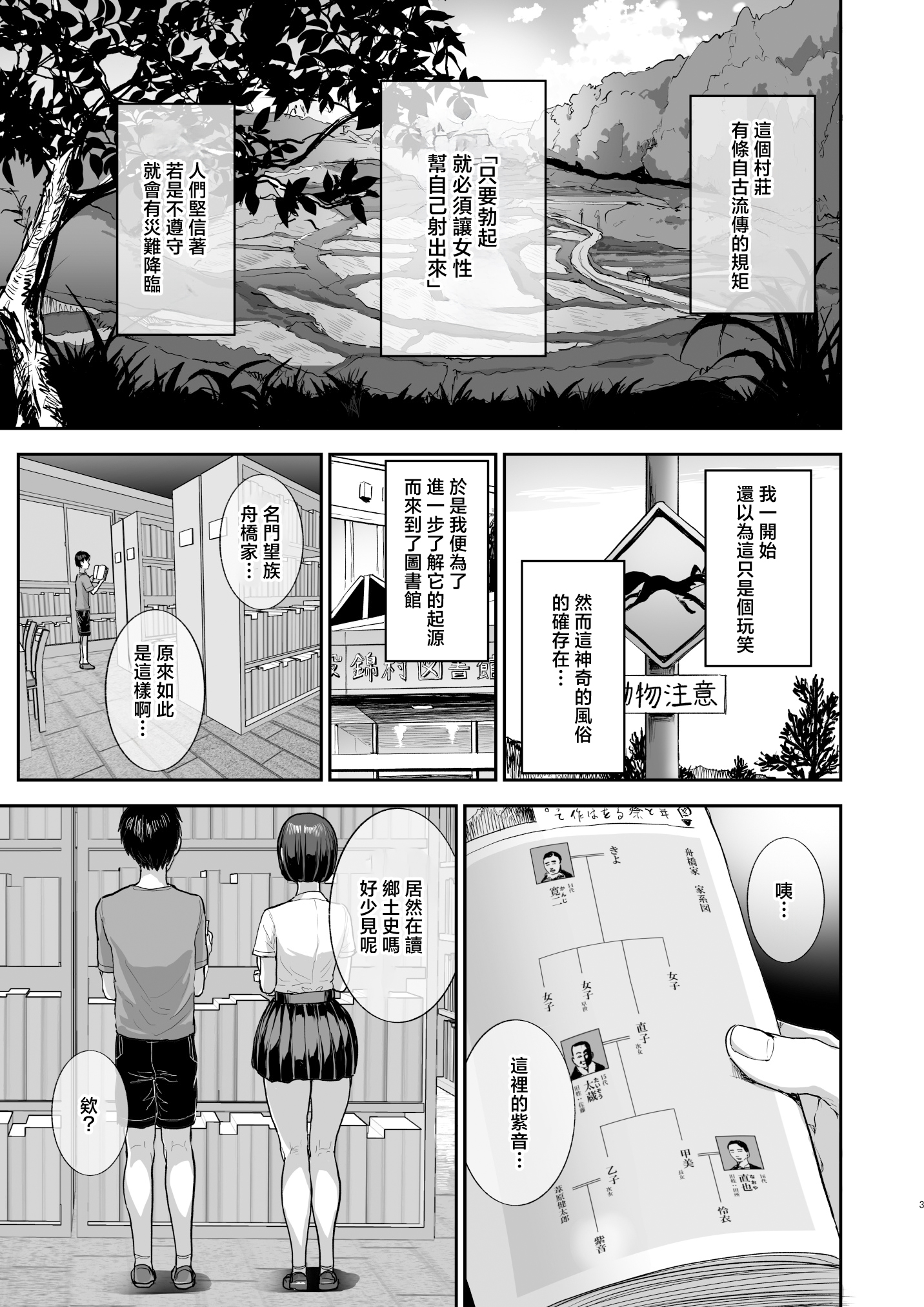 [日本漫画] [ヌルネバーランド (ナビエ遥か2T)] 勃禁村 ～勃起したら抜いてもらわないといけない村～第2話 单本,巨乳大奶,露出,大阴茎#[35P]-2