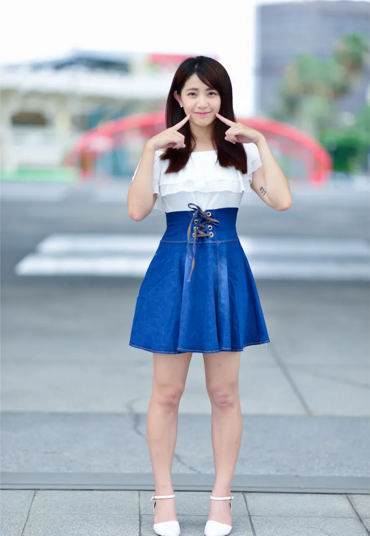 [Mzsock] NO.168 Shanshan denim short skirt with high legs and beautiful legs street photography#[35P]-6