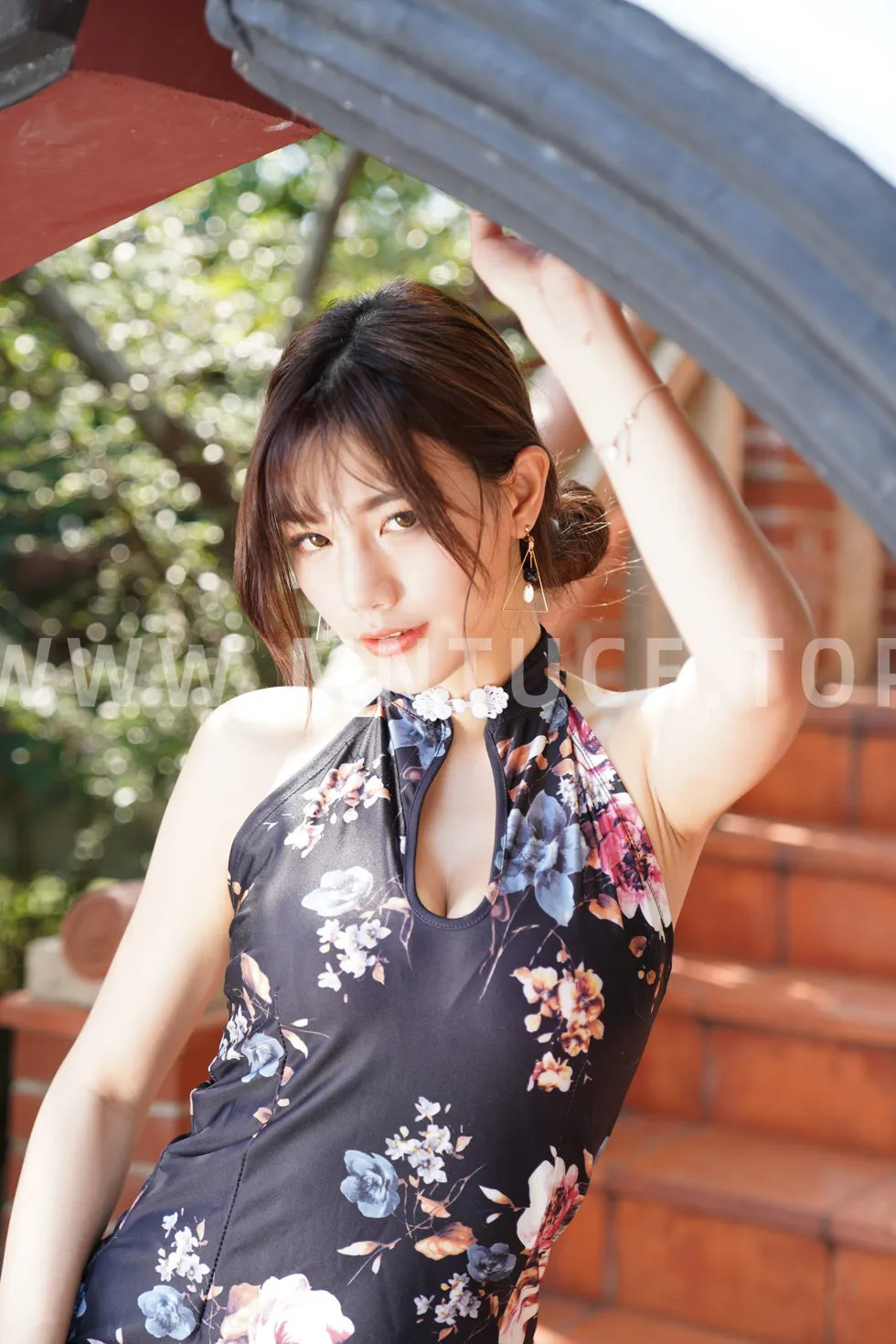 [爱美足] NO.104 陈葳 蓝花短旗袍高跟美腿 街拍#[117P]-14