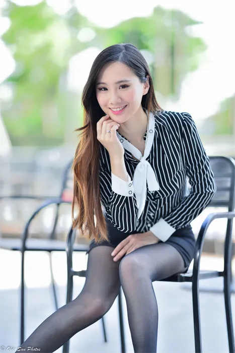 [Mzsock] NO.026 Beautiful model Xiaomi’s new secretary black silk professional attire street photography#[50P]-2