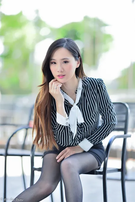 [Mzsock] NO.026 Beautiful model Xiaomi’s new secretary black silk professional attire street photography#[50P]-9