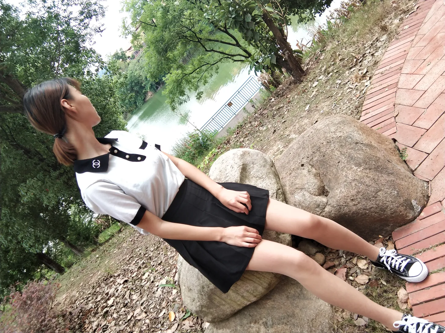 [爱美足] NO.017 肉丝低帮黑色帆布鞋 街拍#[30P]-14