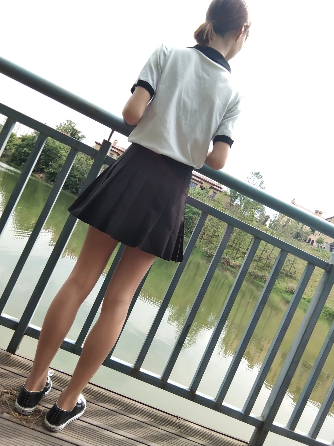 [爱美足] NO.017 肉丝低帮黑色帆布鞋 街拍#[30P]-12