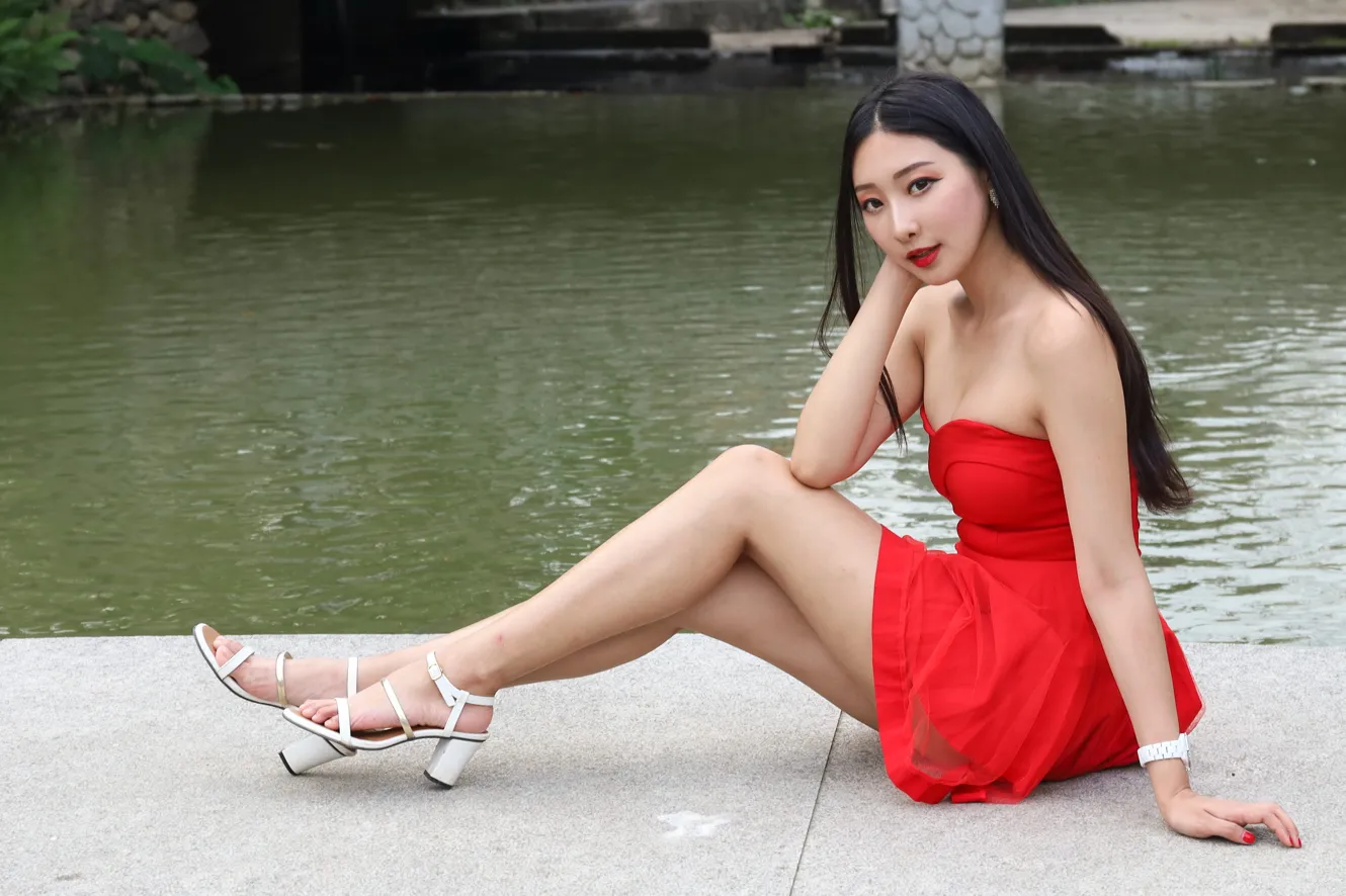 [Mzsock] NO.132 Wu Caijie’s small dress with high legs and beautiful legs street photography#[49P]-9