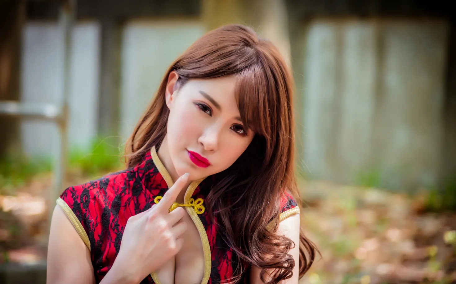 [爱美足] NO.177 邬育锜 红花短旗袍高跟美腿 街拍#[105P]-12