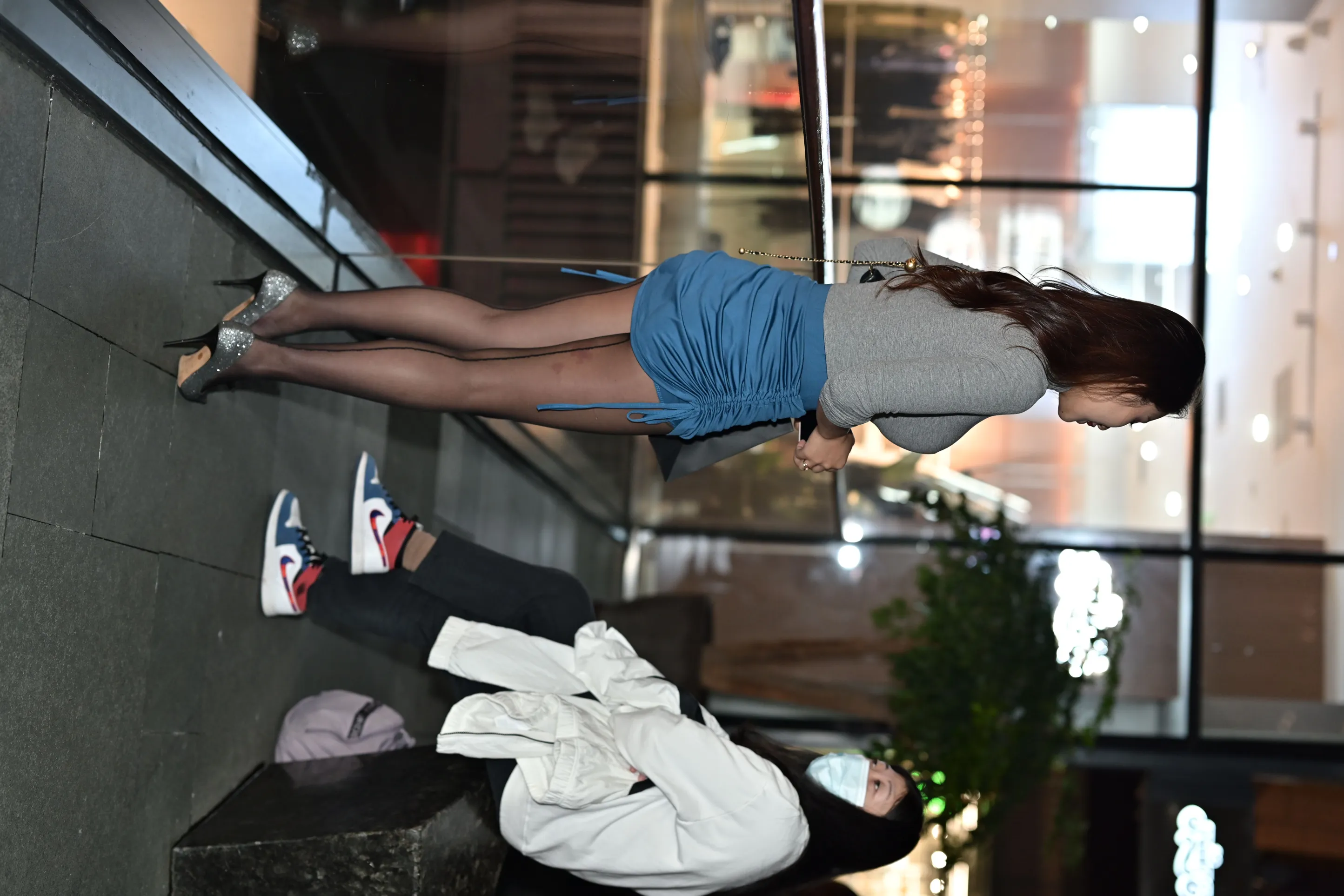 [爱美足] NO.157 蓝色包臀裙黑丝美女 街拍#[105P]-10