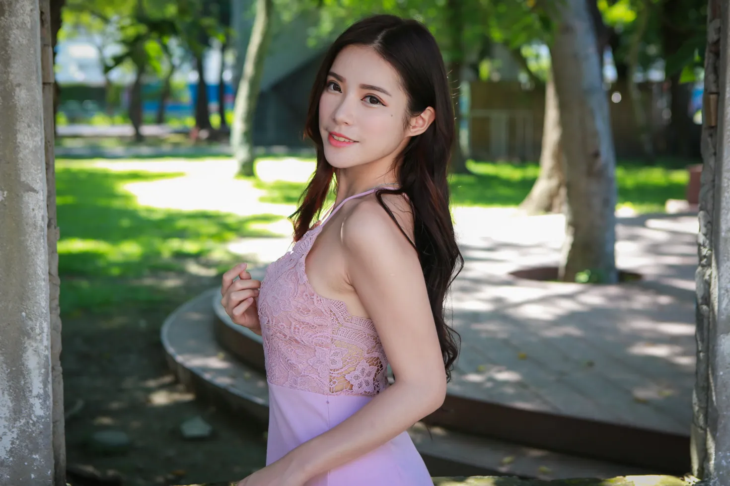 [爱美足] NO.135 黄书庭 粉色连衣裤裙凉高美腿 街拍#[36P]-5