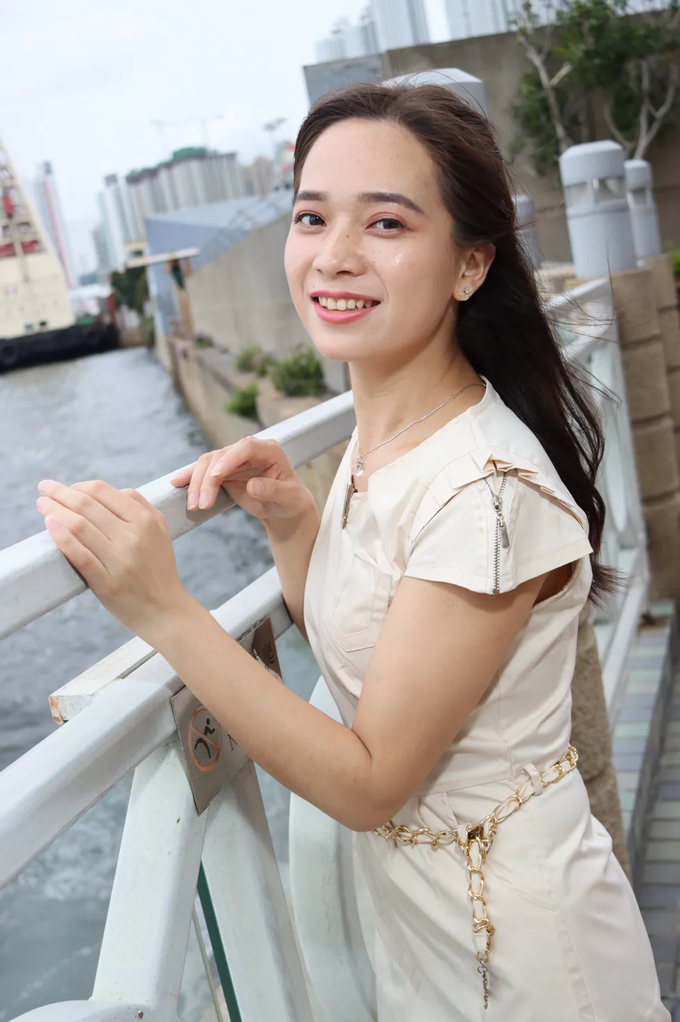 [爱美足] NO.107 Vency Shen 米色连衣裙丝袜高跟美腿 街拍#[70P]-10