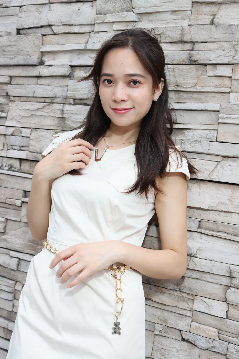 [爱美足] NO.107 Vency Shen 米色连衣裙丝袜高跟美腿 街拍#[70P]-12