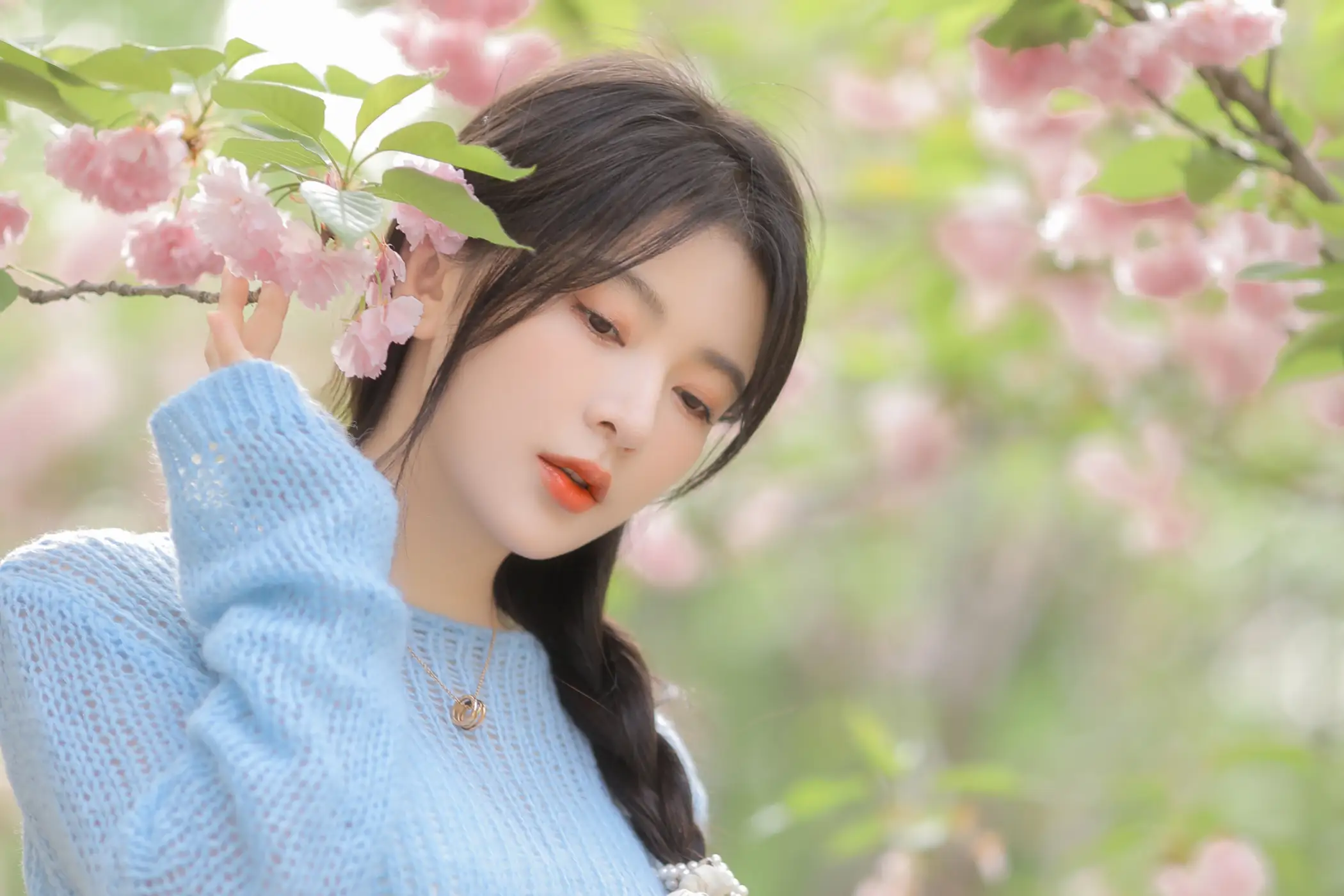 [艺图语] 2022.06.22 Vol.1252 – 粉蓝晚樱 杨伊墨#[29P]-13